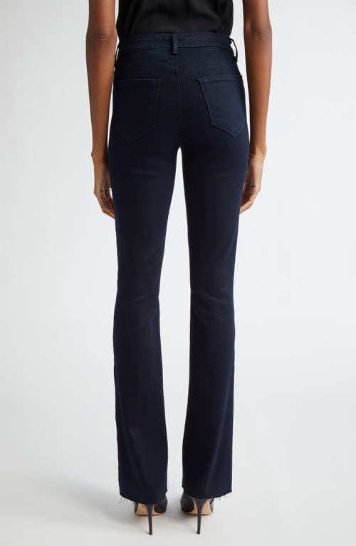L'agence Ruth Coated High Waist Raw Hem Straight Leg Jeans In Metro Coated