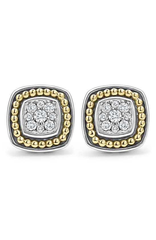 Shop Lagos Rittenhouse Diamond Pavé Stud Earrings In Silver