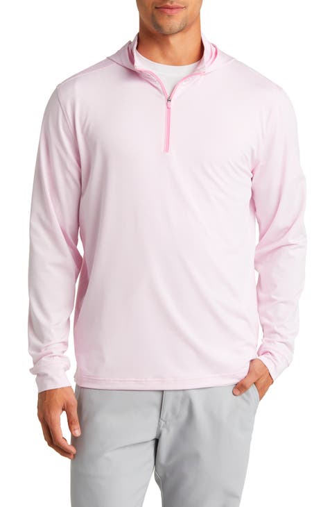 johnnie-O Hybrid Performance 1/4 Zip Hoodie in Heather Twilight - Size: Medium