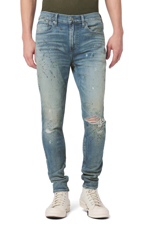 Zack Skinny Fit Stretch Cotton Jeans (Gray Splatter)