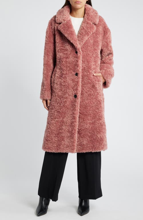 Bcbg Faux Fur Coat In Mauve