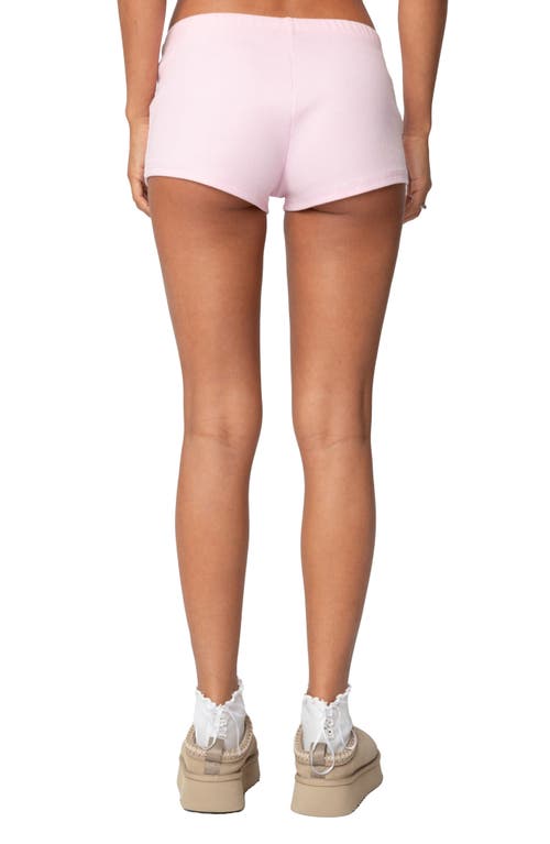 Edikted Rebekah Rib Shorts In Light-pink