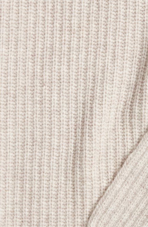 Nordstrom Rib Wool & Cashmere Throw Blanket In Beige Birch Heather