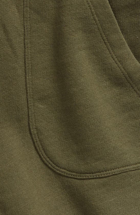 Shop Treasure & Bond Kids' Cotton French Terry Shorts In Olive Sarma