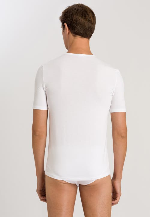 Hanro Cotton Pure V-neck T-shirt In White