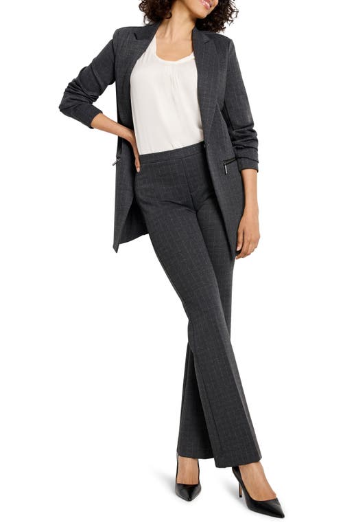 Shop Nic + Zoe Nic+zoe Pinstripe Ponte Blazer In Grey Multi