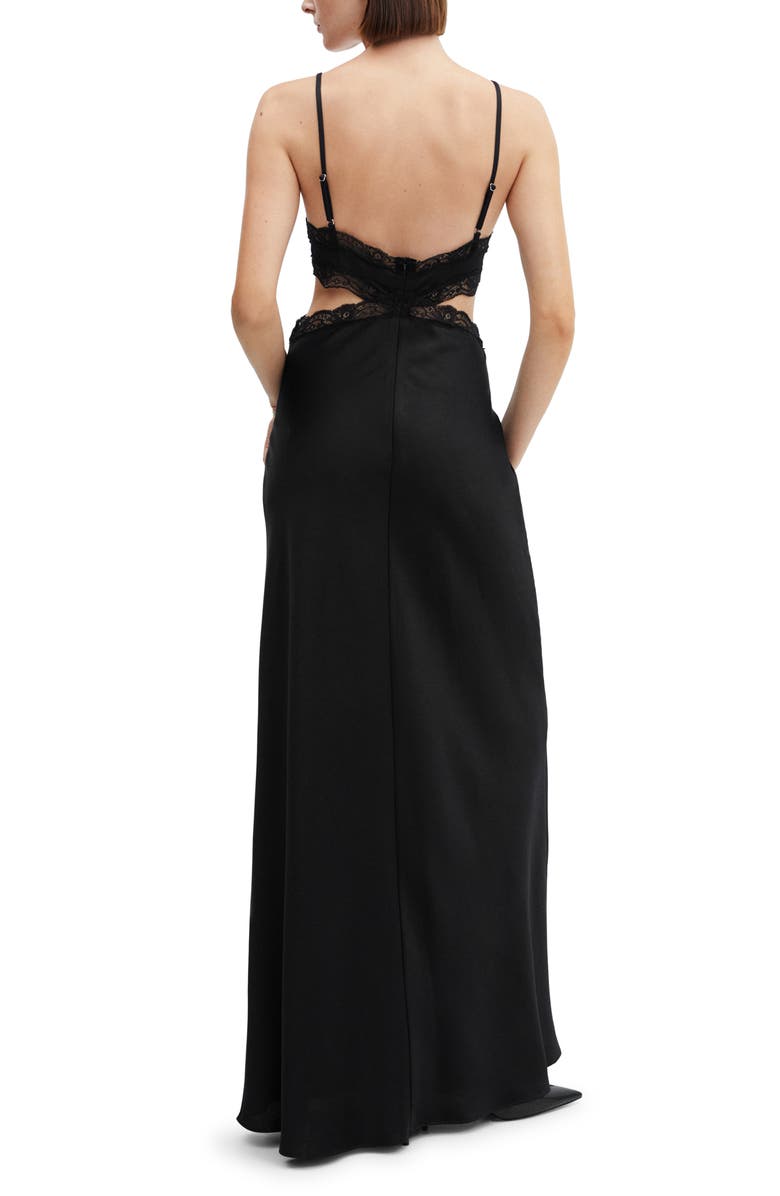 MANGO Lace Detail Maxi Dress, Alternate, color, 