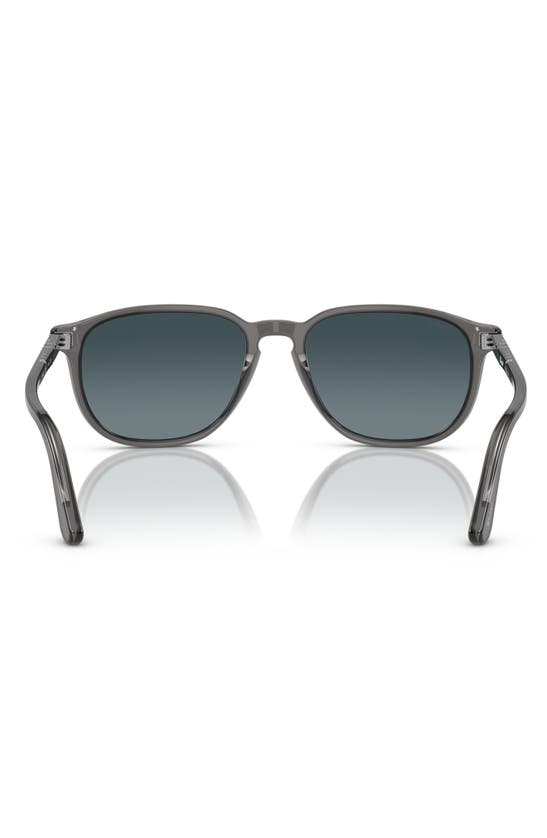 Persol 55mm Gradient Polarized Square Sunglasses In Transparent Grey