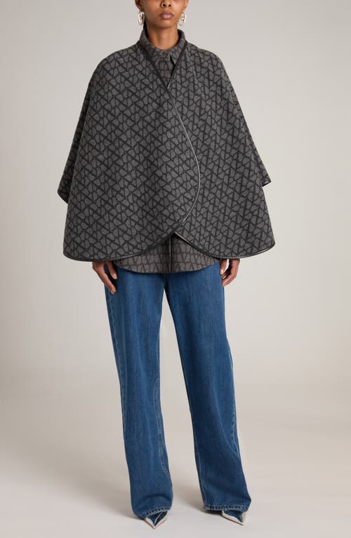 Shop Valentino Garavani Toile Iconographe Wool & Cashmere Cape In Nero