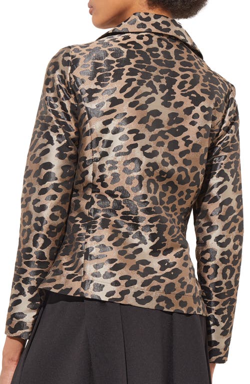 Shop Ming Wang Leopard Print Jacket In Java/lmst/black