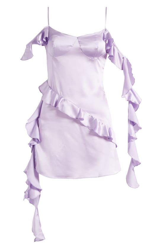 MISTRESS ROCKS MISTRESS ROCKS ASYMMETRIC RUFFLE SATIN MINIDRESS