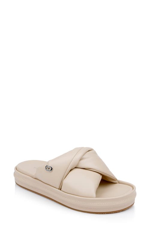 Milan Slide Sandal in Oat Leather