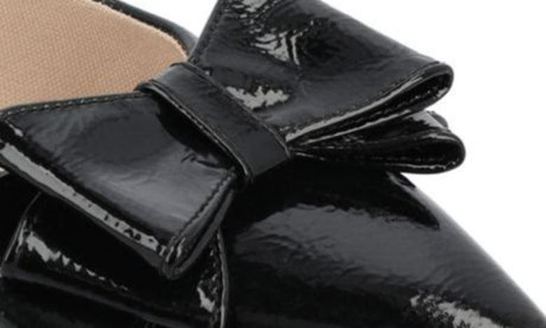 Journee Collection Ophelia Bow Pointed Toe Flat In Patent/ Black
