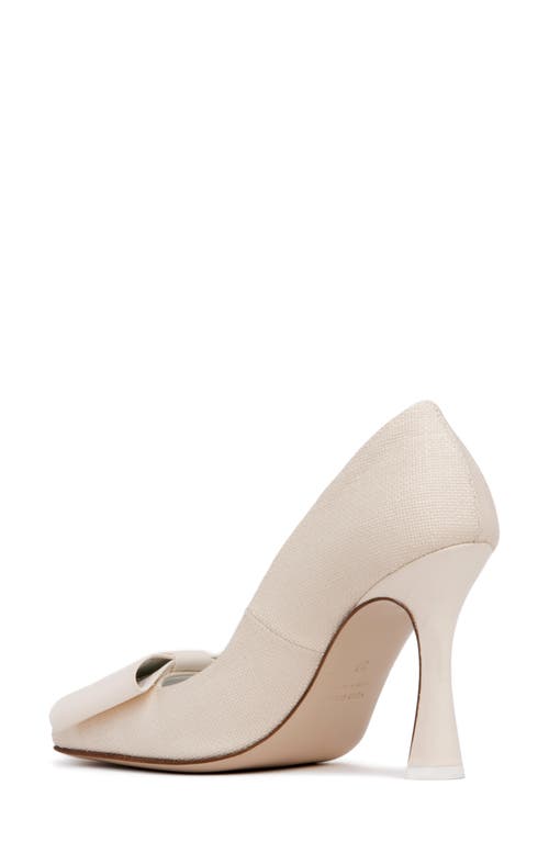 Shop Beautiisoles Gioanna Pump In White Fabric/leather