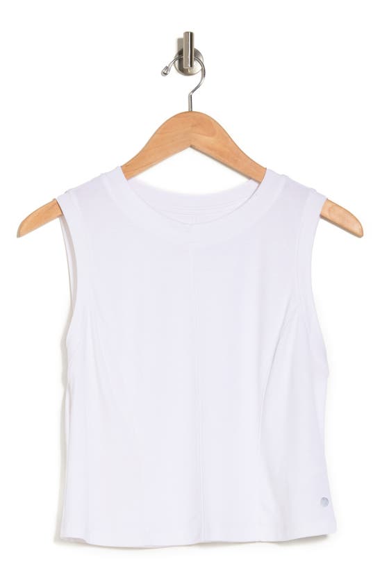 Apana Direction Crop Tank In Arctic White Solid