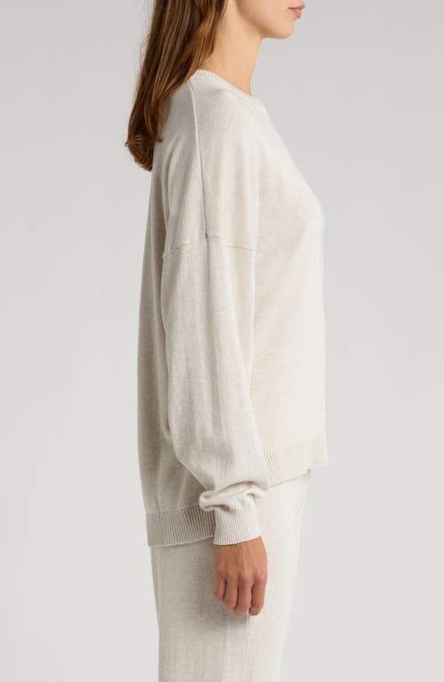 Shop Papinelle Crewneck Cotton & Cashmere Sweater In Ecru