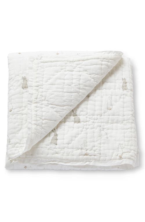 Pehr Bunny Hop Quilted Blanket In White