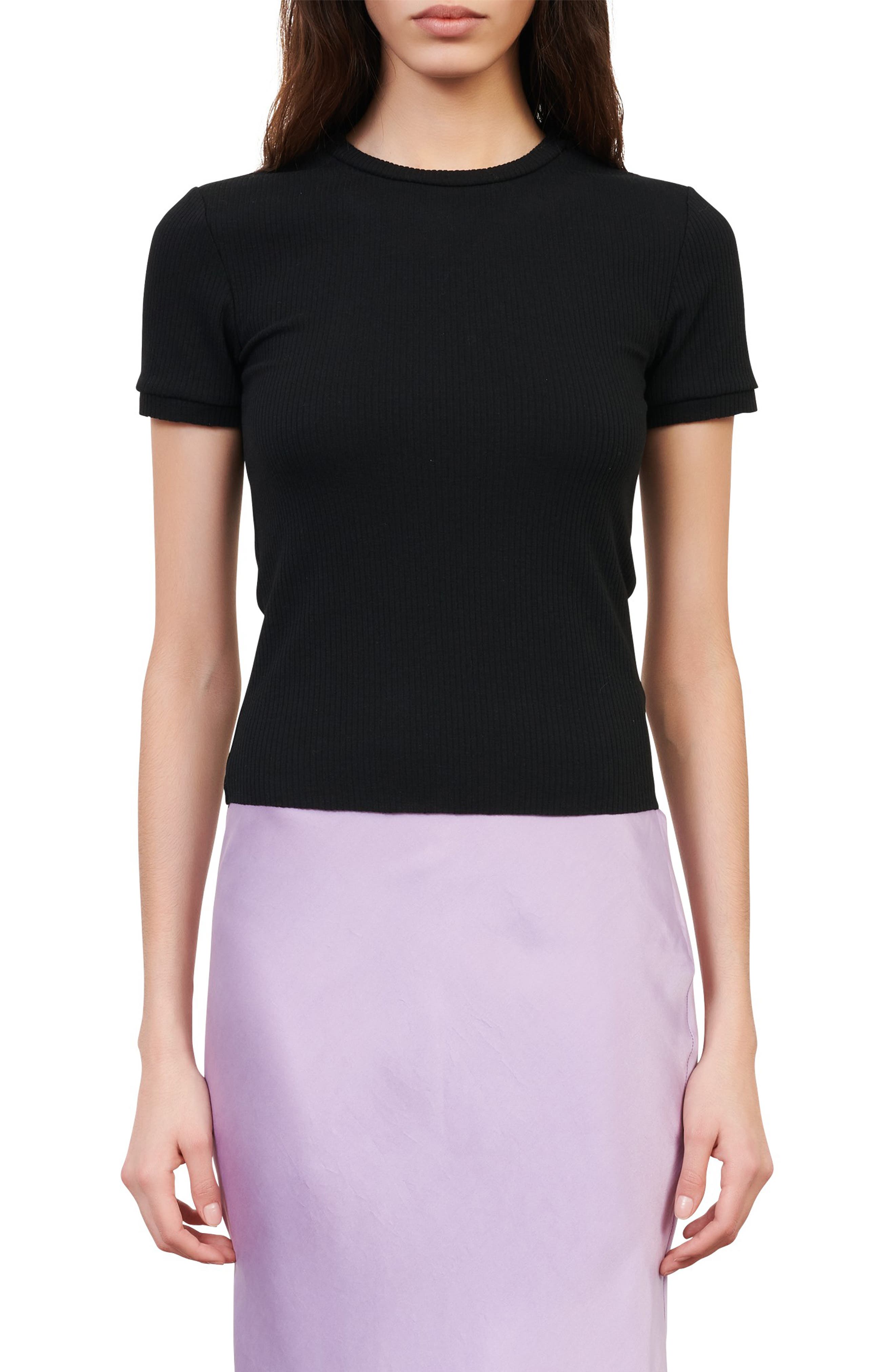 adidas training open back short sleeve top in black