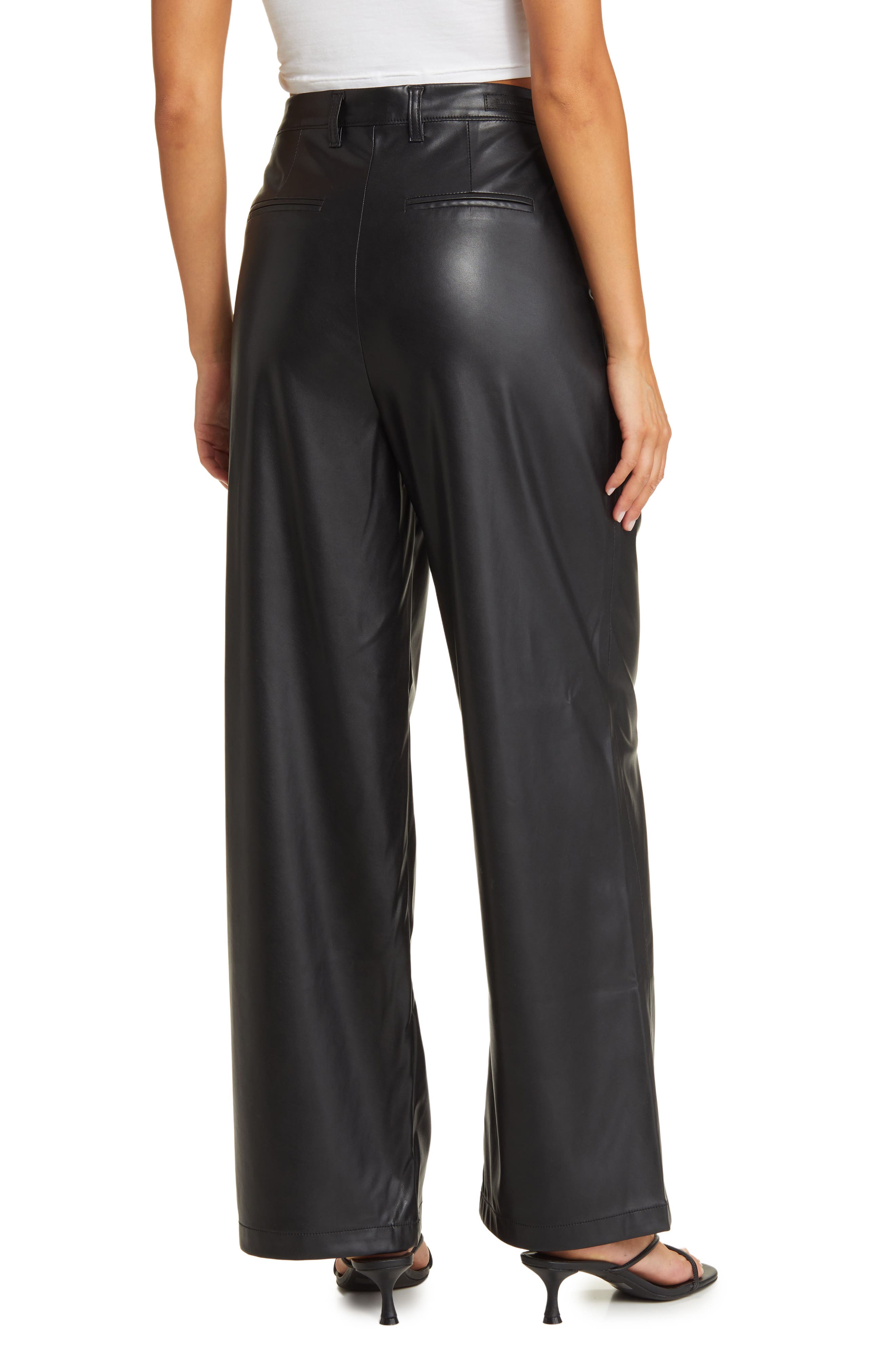 Crop Wide Leg Faux Leather Pants