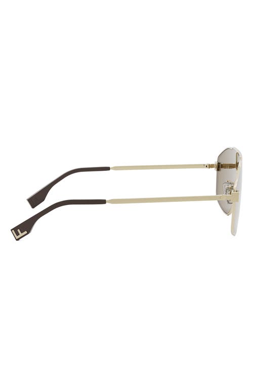 Shop Fendi ' Sky Mask Sunglasses In Gold/brown