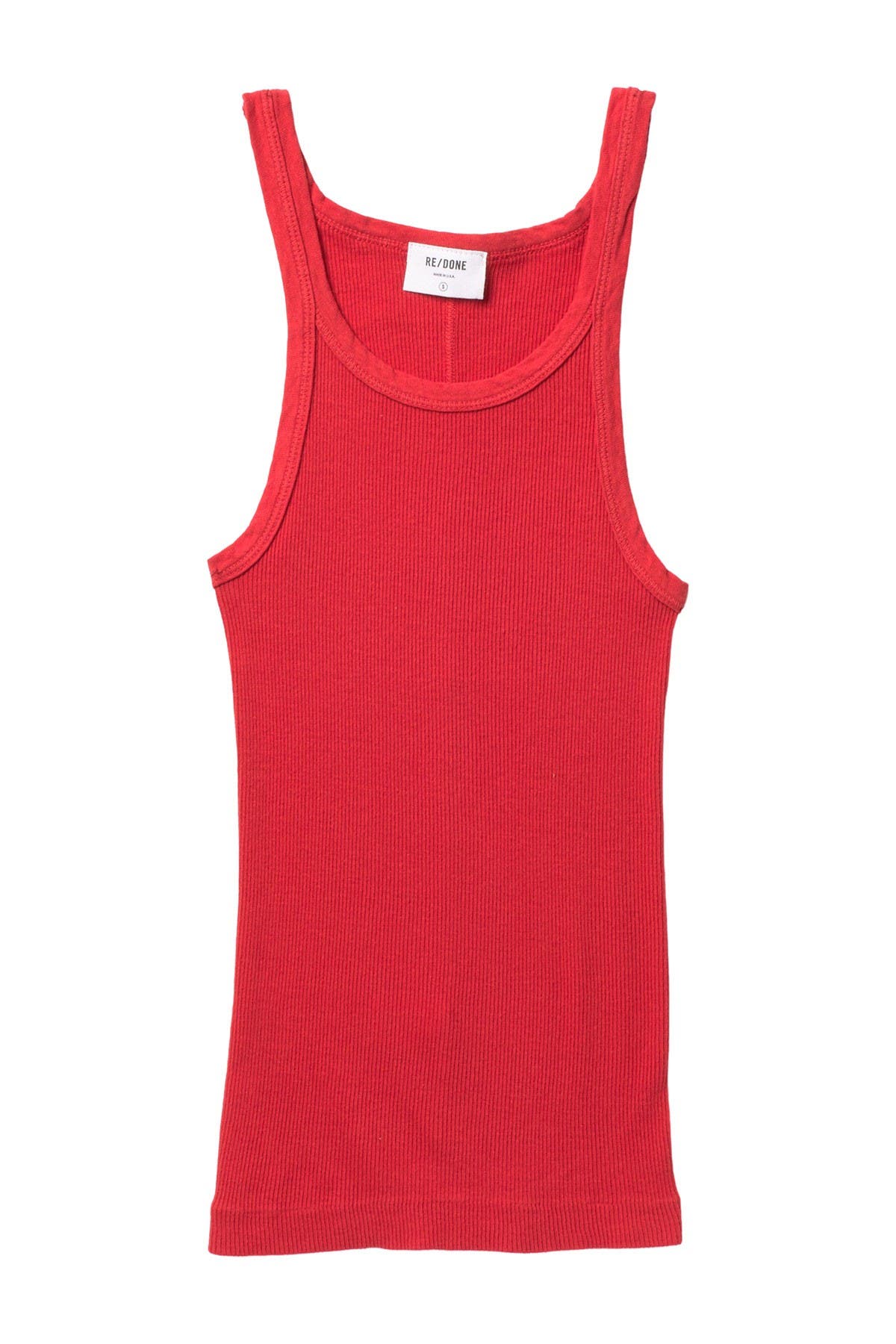 Re/done Ribbed Knit Tank In Boldred