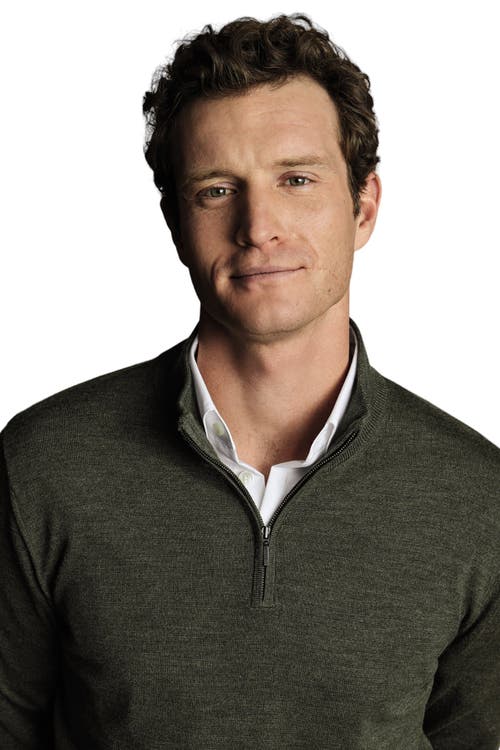 CHARLES TYRWHITT CHARLES TYRWHITT PURE MERINO ZIP NECK SWEATER