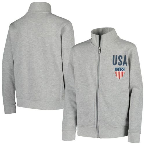 Outerstuff Youth Gray Team USA Vintage Americana Full-Zip Jacket