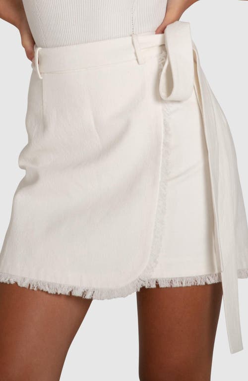 Belle & Bloom There She Goes Frayed Edge Skirt In Cream