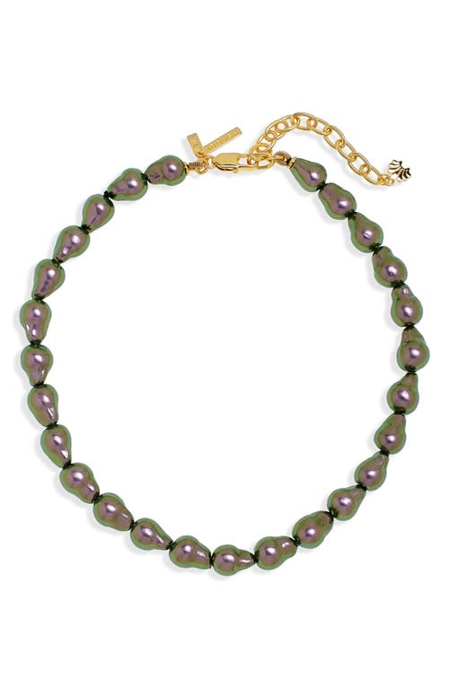 Lele Sadoughi Baroque Imitation Pearl Collar Necklace in Tahitian Pearl 