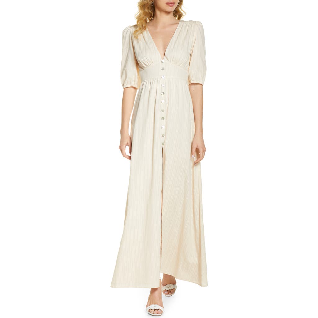 Bellevue The Label Bianca Button Front Maxi Dress in Cream