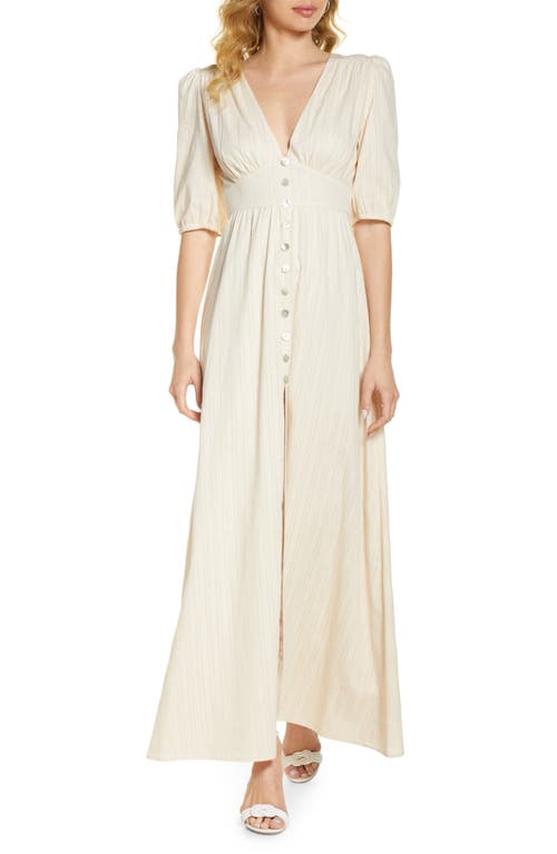 Bellevue The Label Bianca Button Front Maxi Dress in Cream