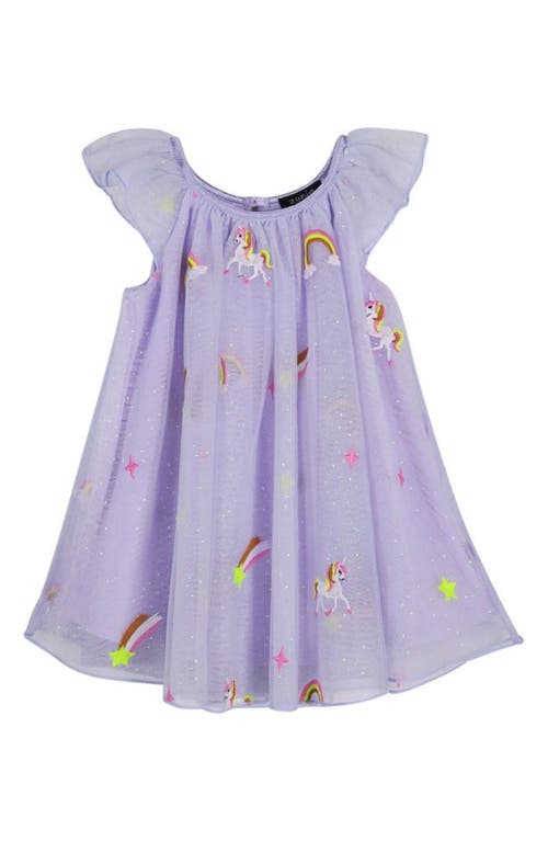 Zunie Embroidered Mesh Dress & Bloomers In Purple