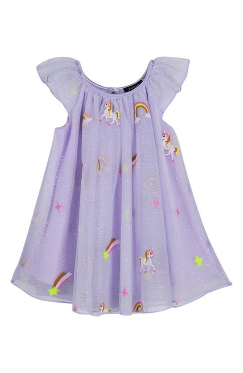 Shop Zunie Embroidered Mesh Dress & Bloomers In Purple