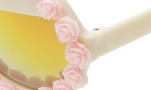 Shop Rad + Refined Bride To Be Round Sunglasses In Pink/orange Mirroed