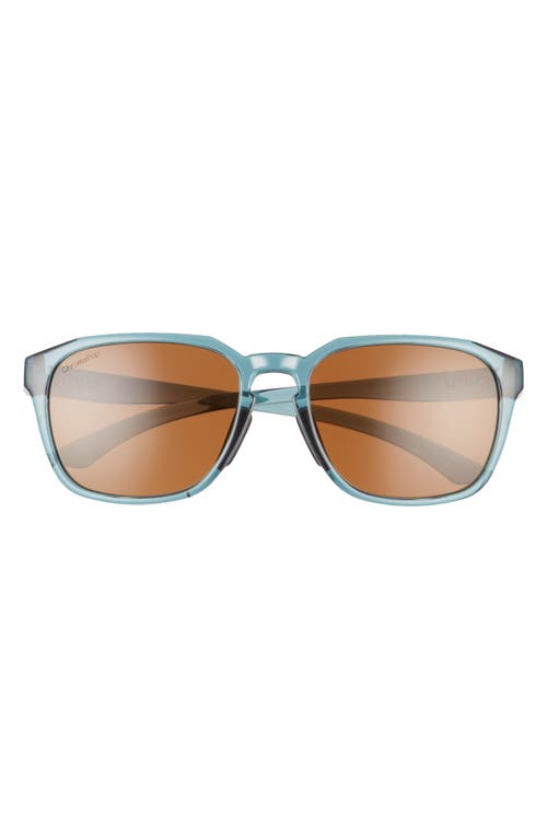 Smith Contour 56mm Polarized Square Sunglasses In Crystal Stone Green/brown