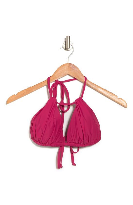 Athena Riley Halter Triangle Bra Bikini Top In Rose