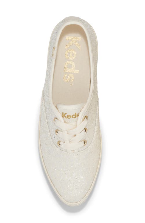 Keds ® Point Glitter Platform Sneaker In Light Beige Glitter