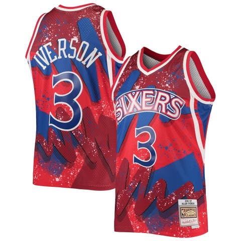 Men's Mitchell & Ness Allen Iverson Red Philadelphia 76ers Hardwood  Classics 1996/97 Hyper Hoops Swingman Jersey