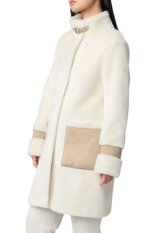 Shop Soia & Kyo Fiala Faux Fur & Faux Suede Coat In Powder