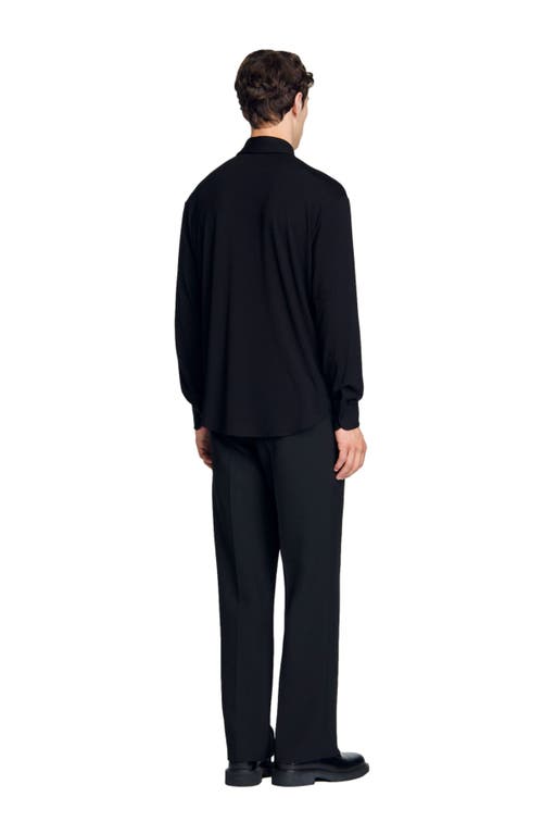 Shop Sandro Jersey Shirt In Black