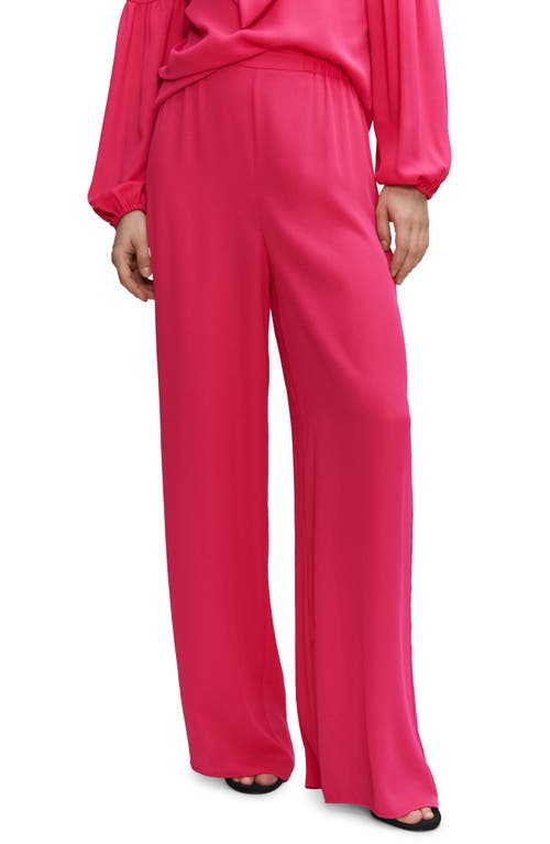 MANGO Pull-On Wide Leg Pants in Fuchsia at Nordstrom, Size Small