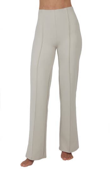 Shop Yogalicious Upper West Side Pintuck Flare Pants In Nacreous Cloud