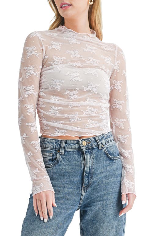 Lace Mesh Top in Light Lilac