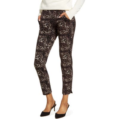Hue Leopard 7/8 Ponte Leggings, Brown