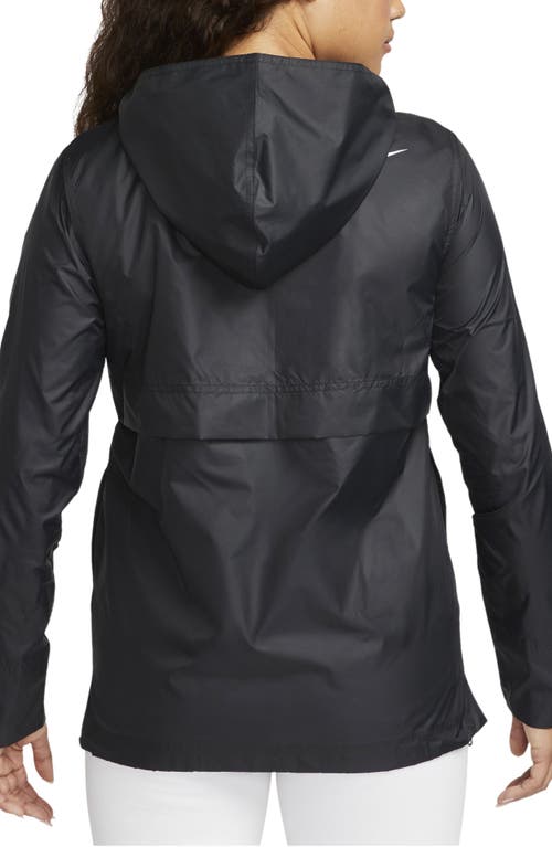 Nike Tour Water Repellent Hooded Golf Jacket In Black/white