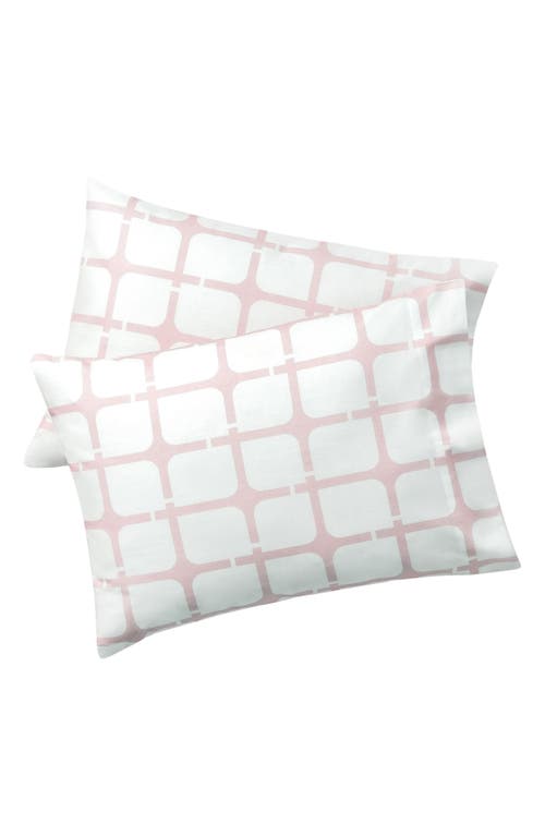 Brooks Brothers Geo Turkish Cotton Pillowcases In Pink
