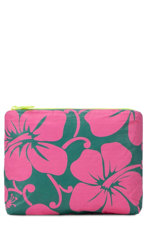 Aloha Collection Small Hana Hou Water Resistant Tyvek® Zip Pouch In Watermelon