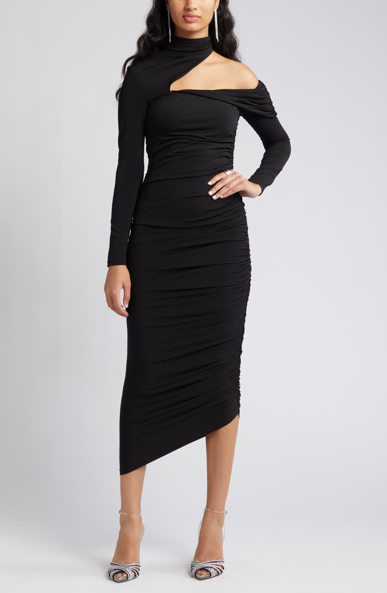 MISHA COLLECTION Clotilde Cutout Long Sleeve Body-Con Cocktail Dress ...