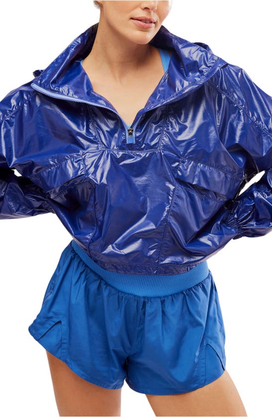 Fp Movement Spring Showers Water Resistant Packable Rain Jacket In Atlantic