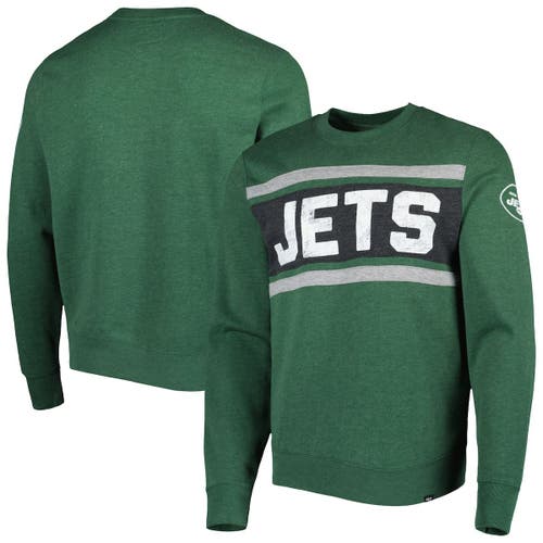 Men's '47 Heathered Green New York Jets Bypass Tribeca Pullover Sweatshirt in Heather Green